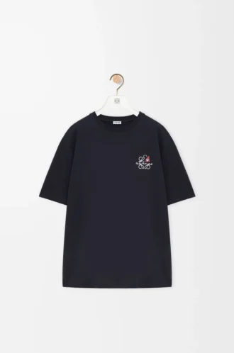T-shirt ampia in cotone Blu navy