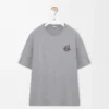 T-shirt ampia in cotone grigio melange