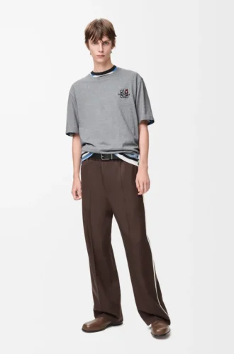 T-shirt ampia in cotone grigio melange