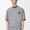 T-shirt ampia in cotone grigio melange