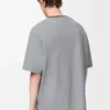T-shirt ampia in cotone grigio melange