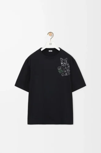 T-shirt ampia in cotone Nero