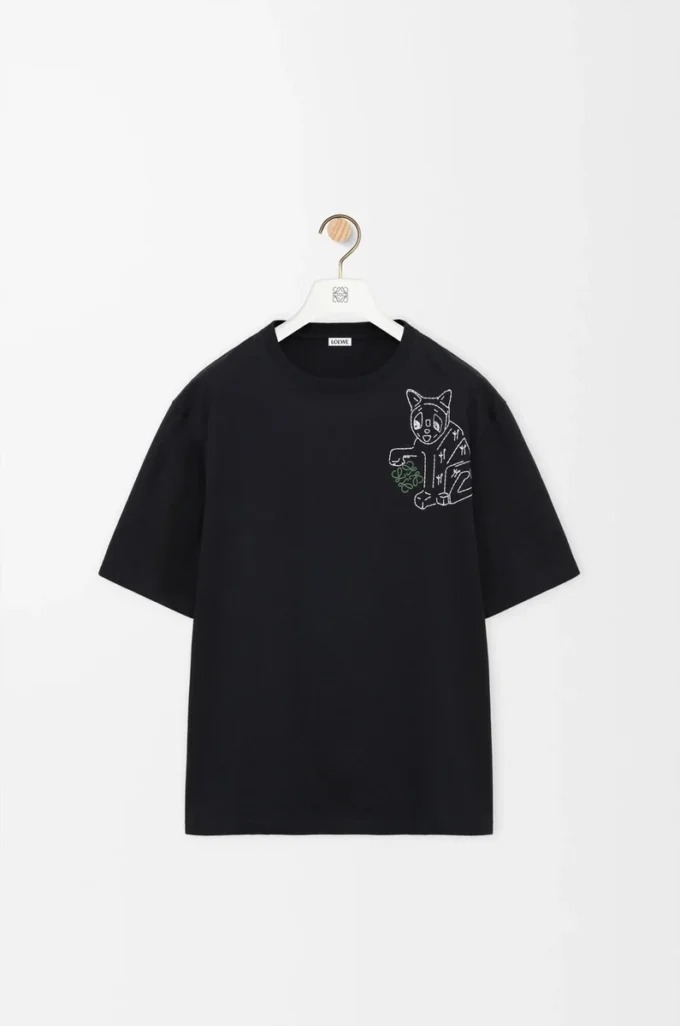T-shirt ampia in cotone Nero T-shirt ampia in cotone Nero