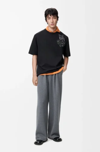 T-shirt ampia in cotone Nero