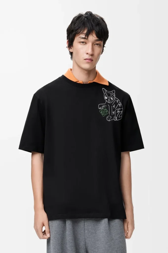 T-shirt ampia in cotone Nero T-shirt ampia in cotone Nero