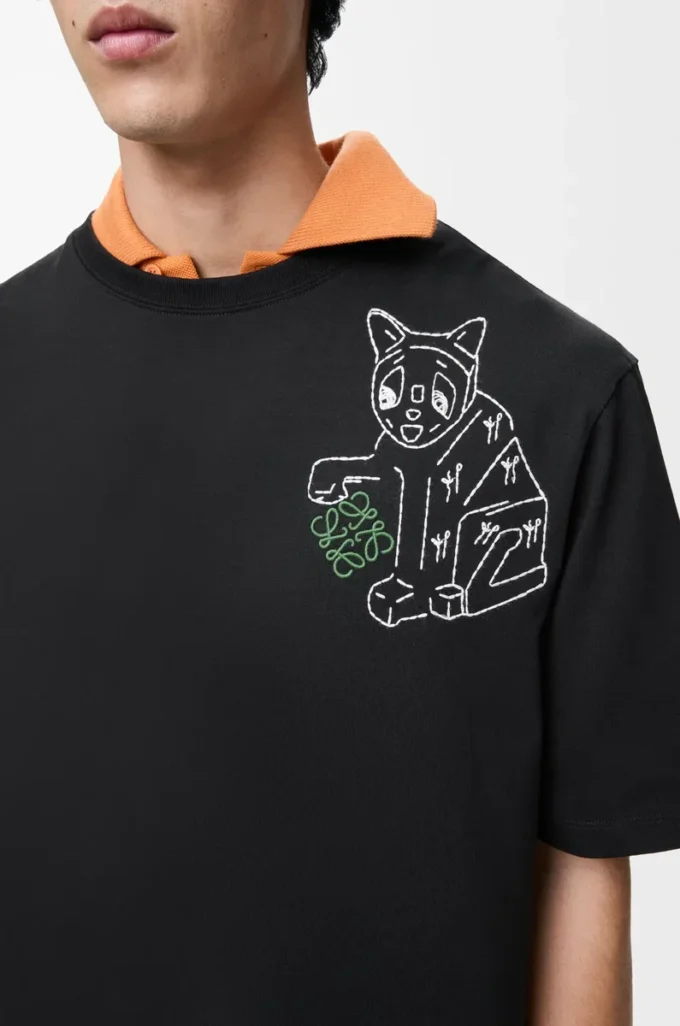 T-shirt ampia in cotone Nero T-shirt ampia in cotone Nero