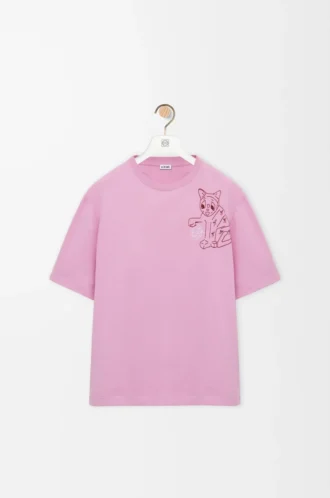 T-shirt ampia in cotone rosa