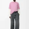 T-shirt ampia in cotone rosa T-shirt ampia in cotone rosa