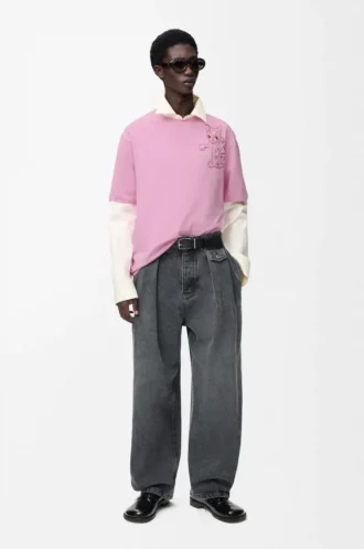 T-shirt ampia in cotone rosa