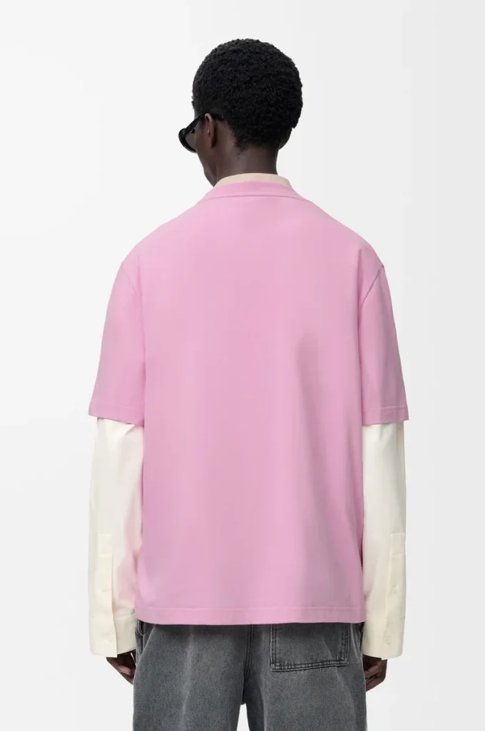 T-shirt ampia in cotone rosa T-shirt ampia in cotone rosa
