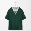 T-shirt ampia in misto cotone verde/grigio