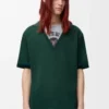 T-shirt ampia in misto cotone verde/grigio