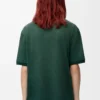 T-shirt ampia in misto cotone verde/grigio