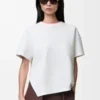 T-shirt asimmetrica in misto cotone Bianco T-shirt asimmetrica in misto cotone Bianco