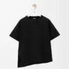 T-shirt asimmetrica in misto cotone Nero T-shirt asimmetrica in misto cotone Nero