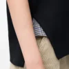 T-shirt asimmetrica in misto cotone Nero T-shirt asimmetrica in misto cotone Nero