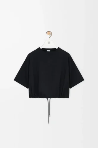 T-shirt corta in cotone Nero