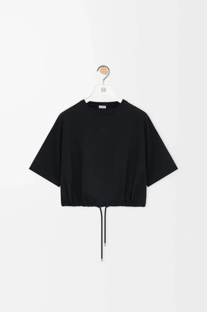 T-shirt corta in cotone Nero T-shirt corta in cotone Nero