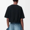 T-shirt corta in cotone Nero T-shirt corta in cotone Nero