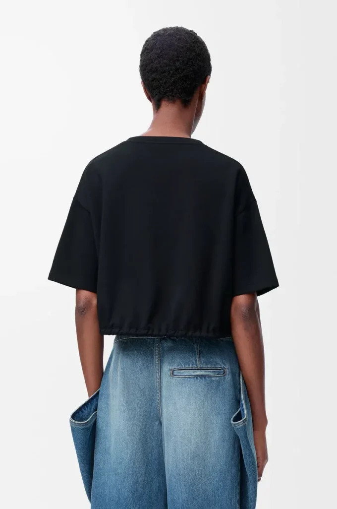 T-shirt corta in cotone Nero T-shirt corta in cotone Nero