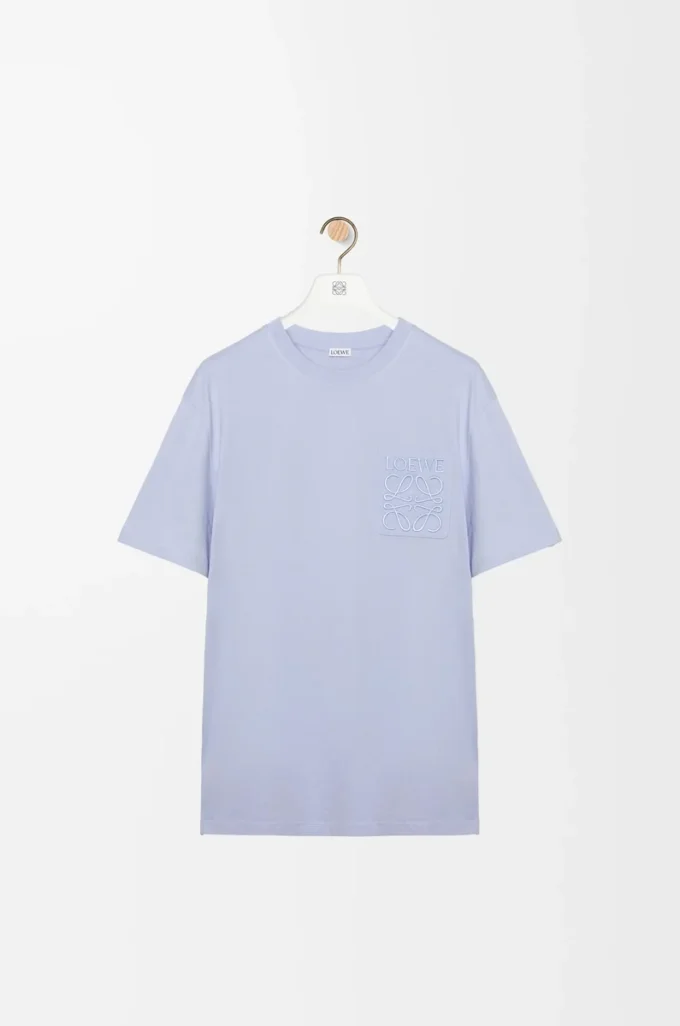 T-shirt dal taglio morbido in cotone azzurro T-shirt dal taglio morbido in cotone azzurro