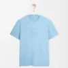 T-shirt dal taglio morbido in cotone azzurro T-shirt dal taglio morbido in cotone azzurro