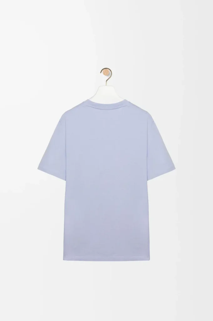 T-shirt dal taglio morbido in cotone azzurro T-shirt dal taglio morbido in cotone azzurro