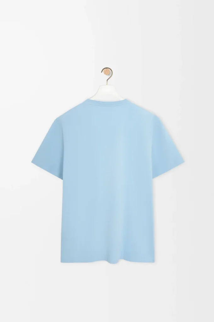 T-shirt dal taglio morbido in cotone azzurro T-shirt dal taglio morbido in cotone azzurro