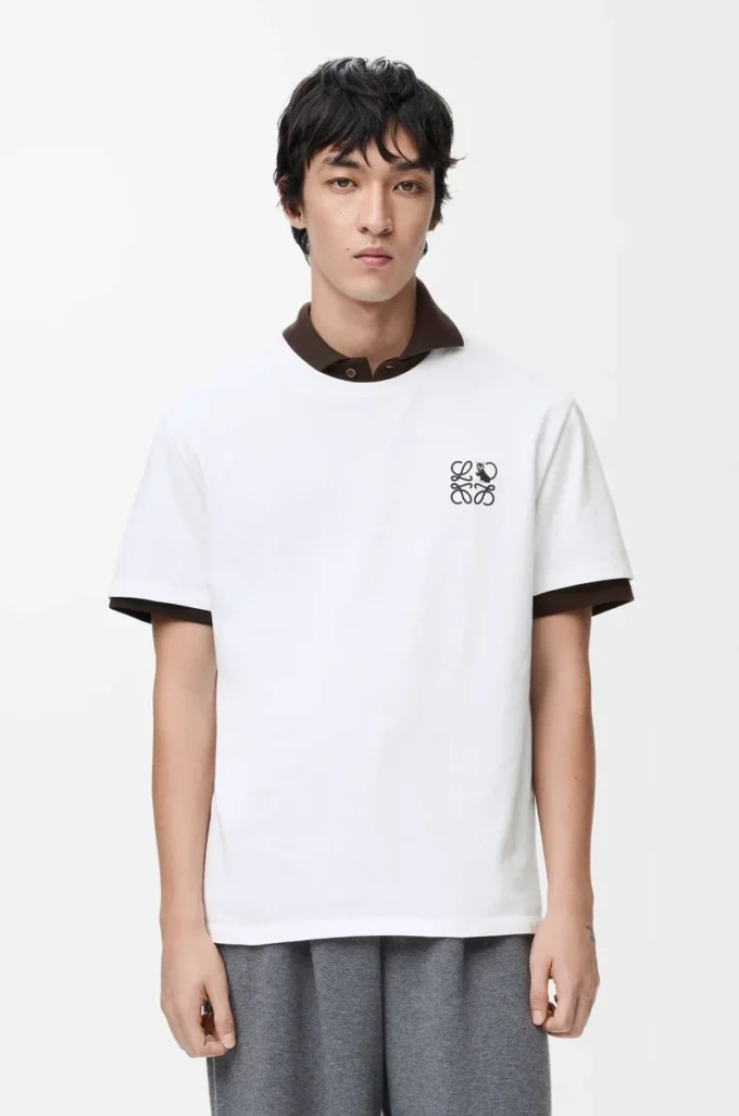 T-shirt dal taglio morbido in cotone bianco T-shirt dal taglio morbido in cotone bianco