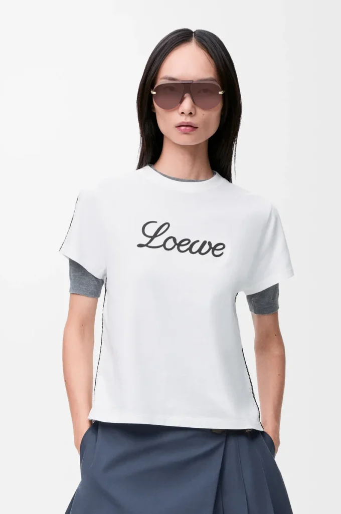 T-shirt dal taglio morbido in cotone Bianco T-shirt dal taglio morbido in cotone Bianco