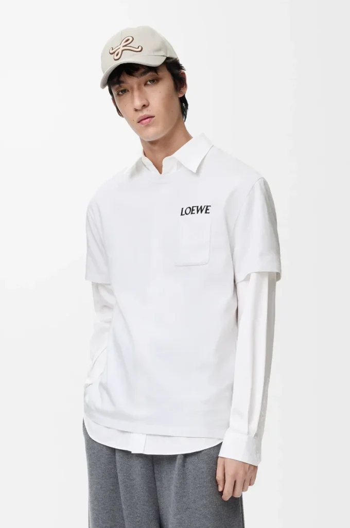 T-shirt dal taglio morbido in cotone bianco T-shirt dal taglio morbido in cotone bianco
