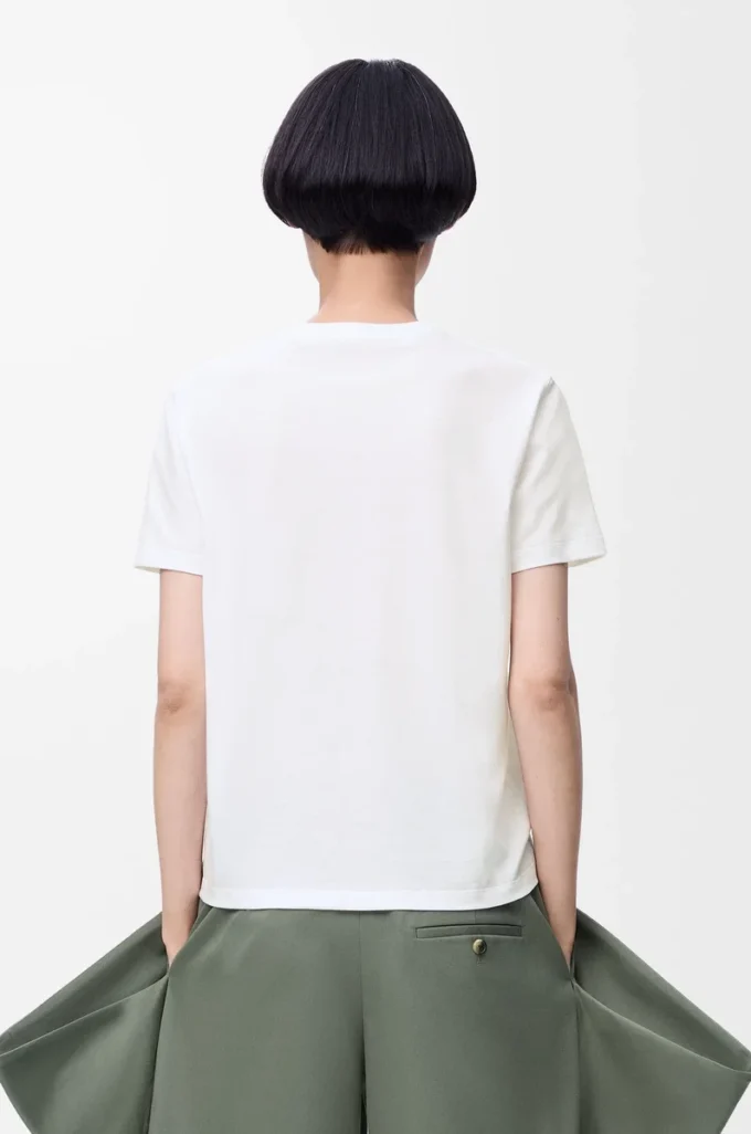 T-shirt dal taglio morbido in cotone Bianco T-shirt dal taglio morbido in cotone Bianco