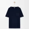 T-shirt dal taglio morbido in cotone blu navy scuro T-shirt dal taglio morbido in cotone blu navy scuro