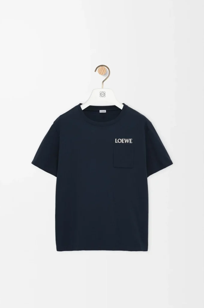 T-shirt dal taglio morbido in cotone blu navy scuro T-shirt dal taglio morbido in cotone blu navy scuro