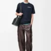 T-shirt dal taglio morbido in cotone blu navy scuro T-shirt dal taglio morbido in cotone blu navy scuro