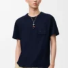 T-shirt dal taglio morbido in cotone blu navy scuro T-shirt dal taglio morbido in cotone blu navy scuro