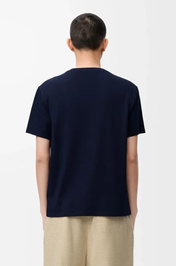 T-shirt dal taglio morbido in cotone blu navy scuro T-shirt dal taglio morbido in cotone blu navy scuro