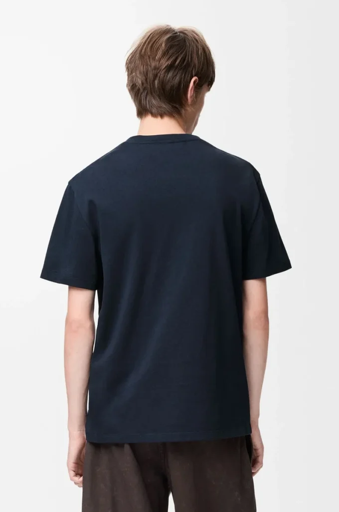 T-shirt dal taglio morbido in cotone blu navy scuro T-shirt dal taglio morbido in cotone blu navy scuro