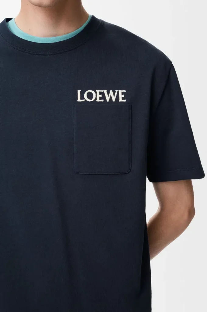 T-shirt dal taglio morbido in cotone blu navy scuro T-shirt dal taglio morbido in cotone blu navy scuro