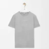 T-shirt dal taglio morbido in cotone grigio chiaro T-shirt dal taglio morbido in cotone grigio chiaro
