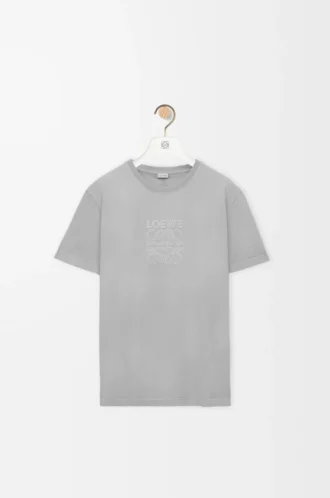 T-shirt dal taglio morbido in cotone grigio chiaro T-shirt dal taglio morbido in cotone grigio chiaro