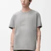 T-shirt dal taglio morbido in cotone grigio chiaro T-shirt dal taglio morbido in cotone grigio chiaro