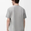 T-shirt dal taglio morbido in cotone grigio chiaro T-shirt dal taglio morbido in cotone grigio chiaro
