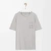 T-shirt dal taglio morbido in cotone grigio medio T-shirt dal taglio morbido in cotone grigio medio