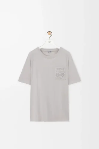 T-shirt dal taglio morbido in cotone grigio medio