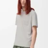 T-shirt dal taglio morbido in cotone grigio medio T-shirt dal taglio morbido in cotone grigio medio