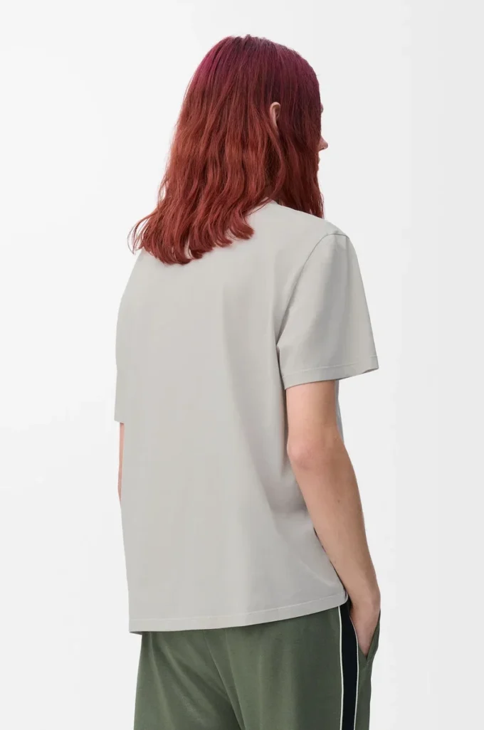 T-shirt dal taglio morbido in cotone grigio medio T-shirt dal taglio morbido in cotone grigio medio