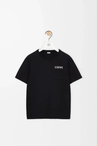 T-shirt dal taglio morbido in cotone Nero T-shirt dal taglio morbido in cotone Nero