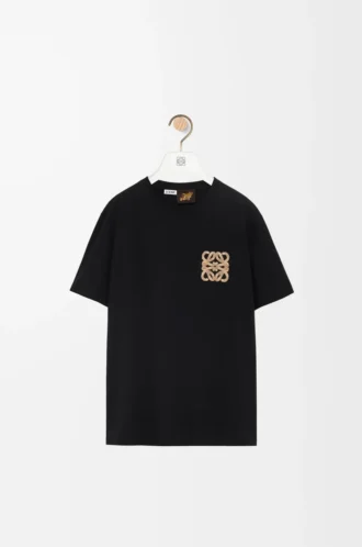 T-shirt dal taglio morbido in cotone Nero T-shirt dal taglio morbido in cotone Nero