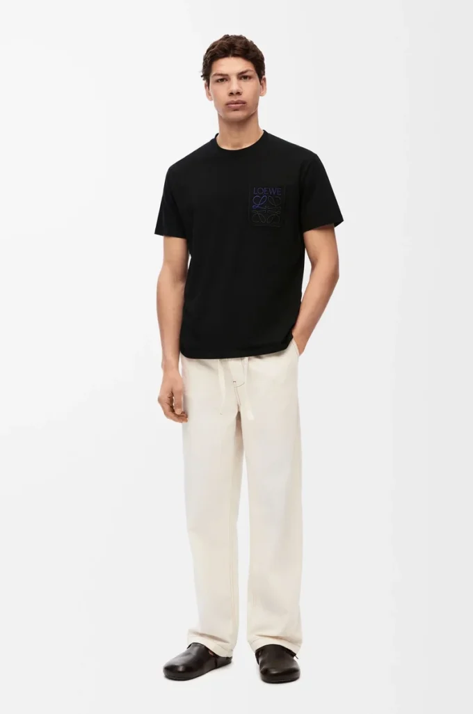 T-shirt dal taglio morbido in cotone Nero